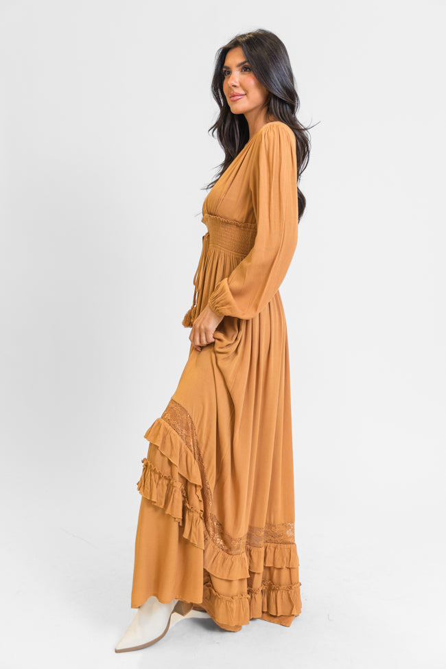 Lucky To Have You Camel Maxi Dress SALE-Sunny Prom