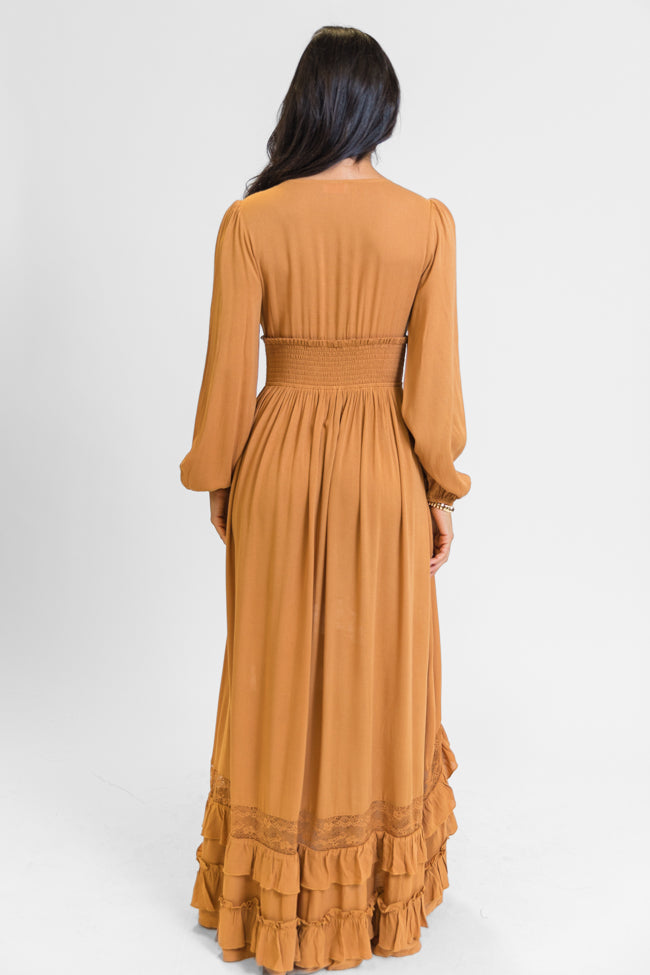 Lucky To Have You Camel Maxi Dress SALE-Sunny Prom
