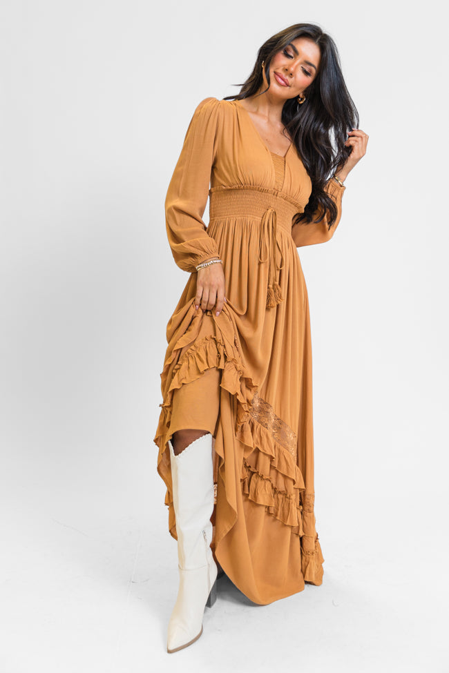 Lucky To Have You Camel Maxi Dress SALE-Sunny Prom