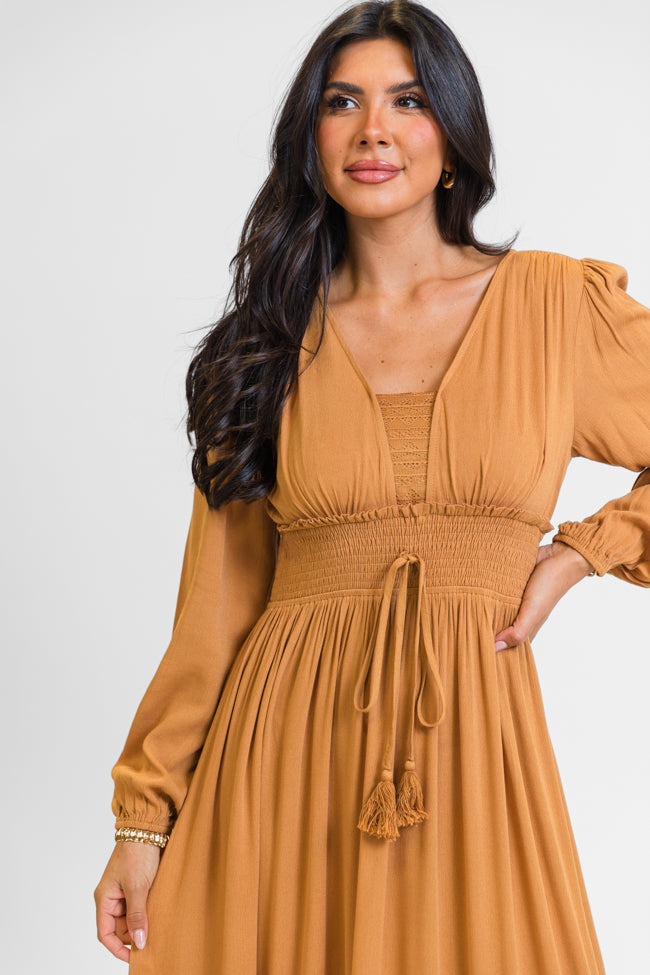 Lucky To Have You Camel Maxi Dress SALE-Sunny Prom