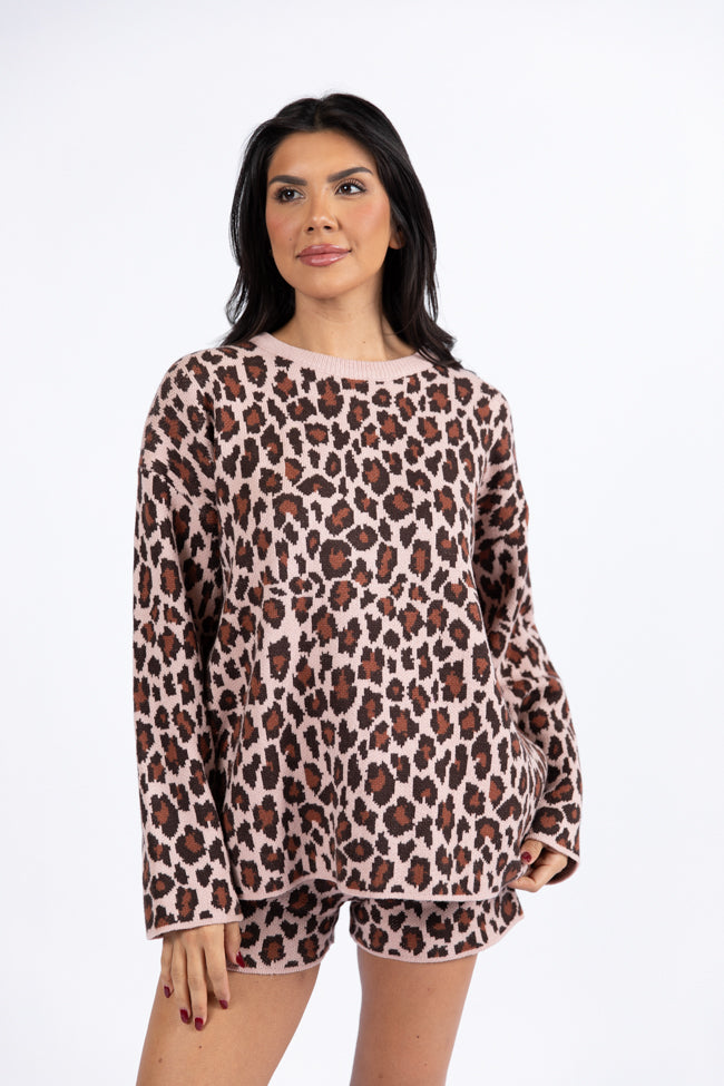 Sign Of The Times Leopard Striped Sweater Set-Sunny Prom