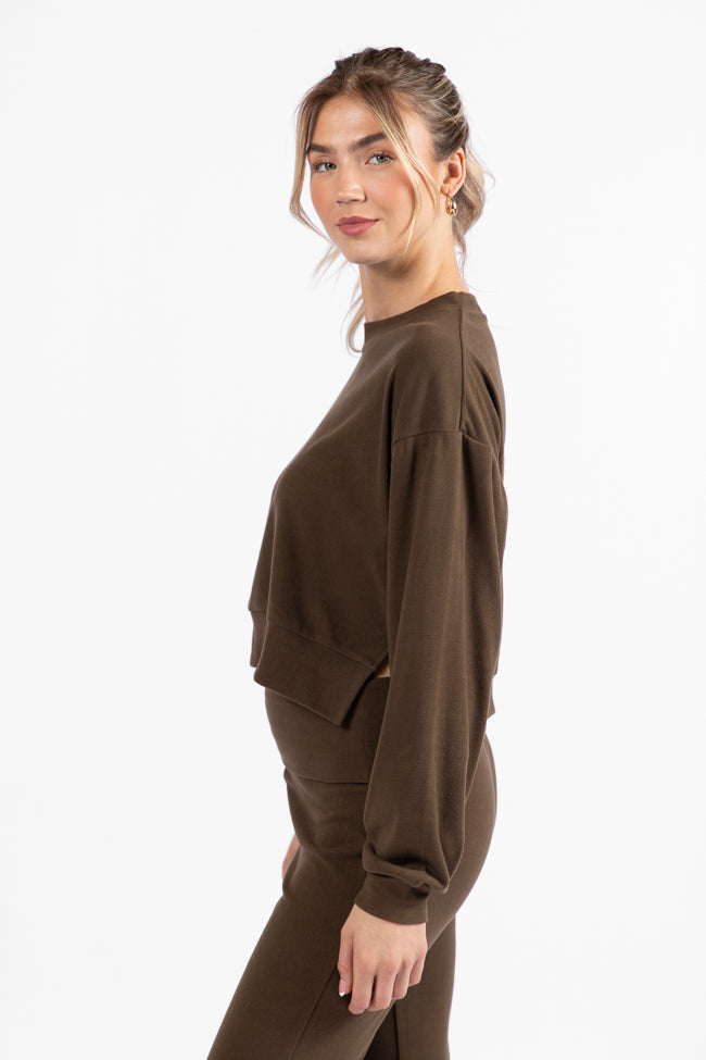 In A Dream Brown Super Soft Pullover FINAL SALE-Sunny Prom