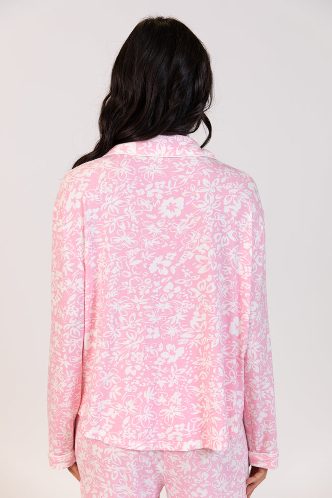 Good To Get Away In Kathy Floral Button Up Pajama Top FINAL SALE-Sunny Prom