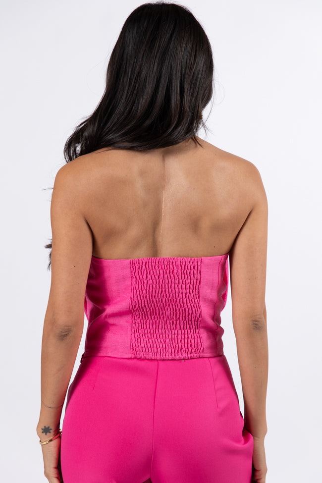 Glamorous Moments Pink Strapless Bow Top FINAL SALE-Sunny Prom