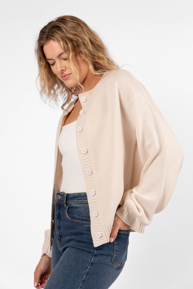 All We Have Beige Button Front Cardigan FINAL SALE-Sunny Prom