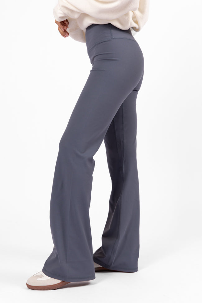 Get Moving Navy Flare Knit Leggings FINAL SALE-Sunny Prom