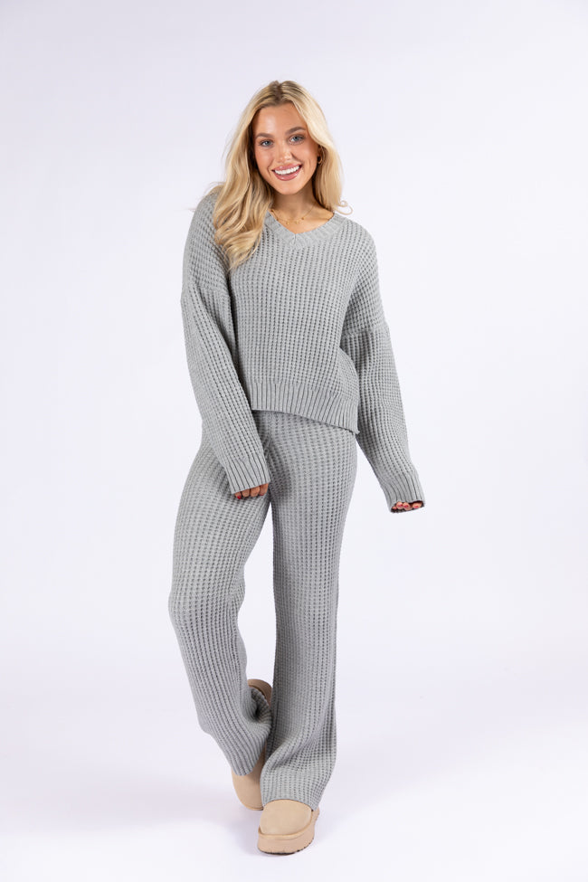 This Is Why Charcoal Thermal Waffle Knit Pants FINAL SALE-Sunny Prom