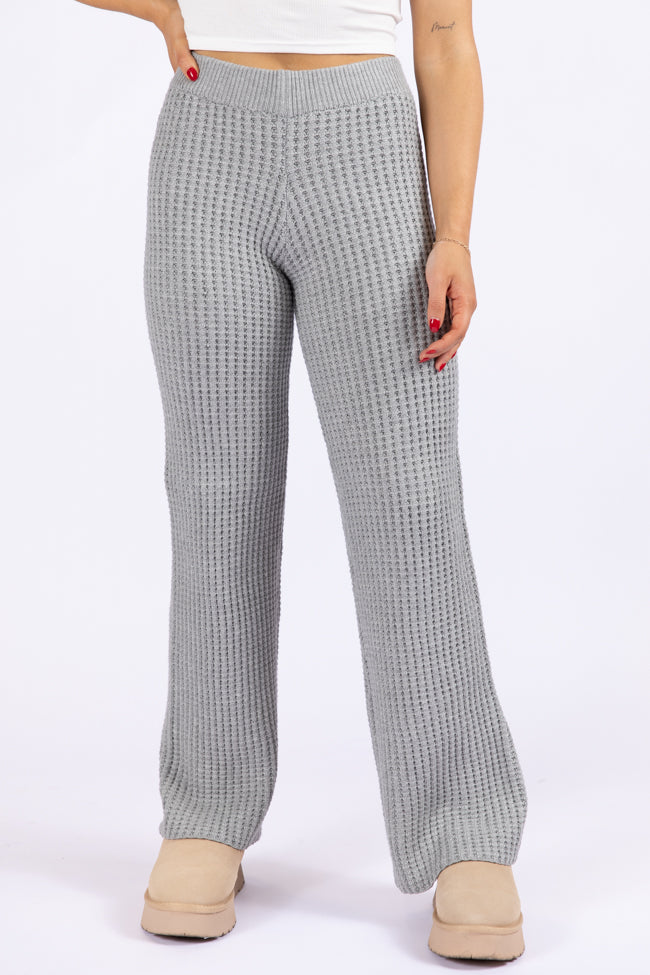 This Is Why Charcoal Thermal Waffle Knit Pants FINAL SALE-Sunny Prom