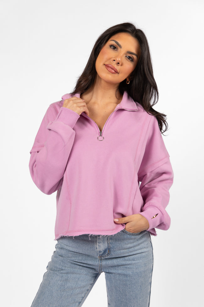 Chill Factor Purple Quarter Zip Pullover Sweatshirt FINAL SALE-Sunny Prom