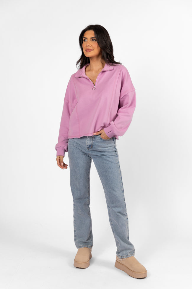 Chill Factor Purple Quarter Zip Pullover Sweatshirt FINAL SALE-Sunny Prom