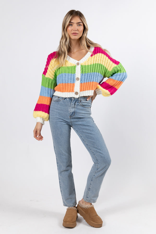 Little Bit More Multi Stripe Cardigan FINAL SALE-Sunny Prom