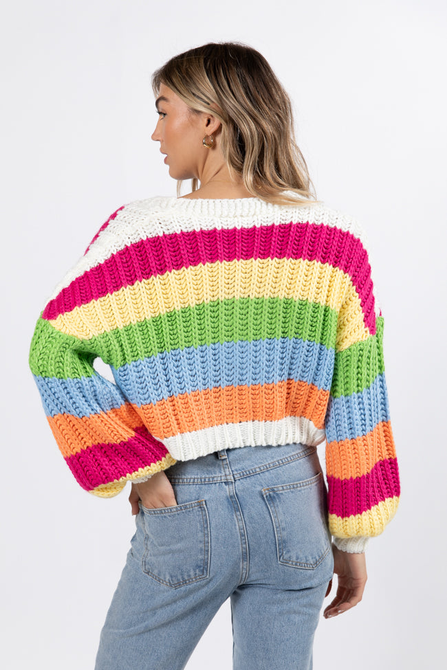 Little Bit More Multi Stripe Cardigan FINAL SALE-Sunny Prom