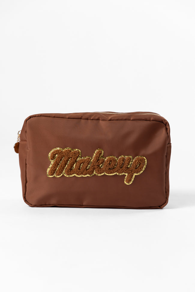 Brown "Makeup" Travel Pouch FINAL SALE-Sunny Prom