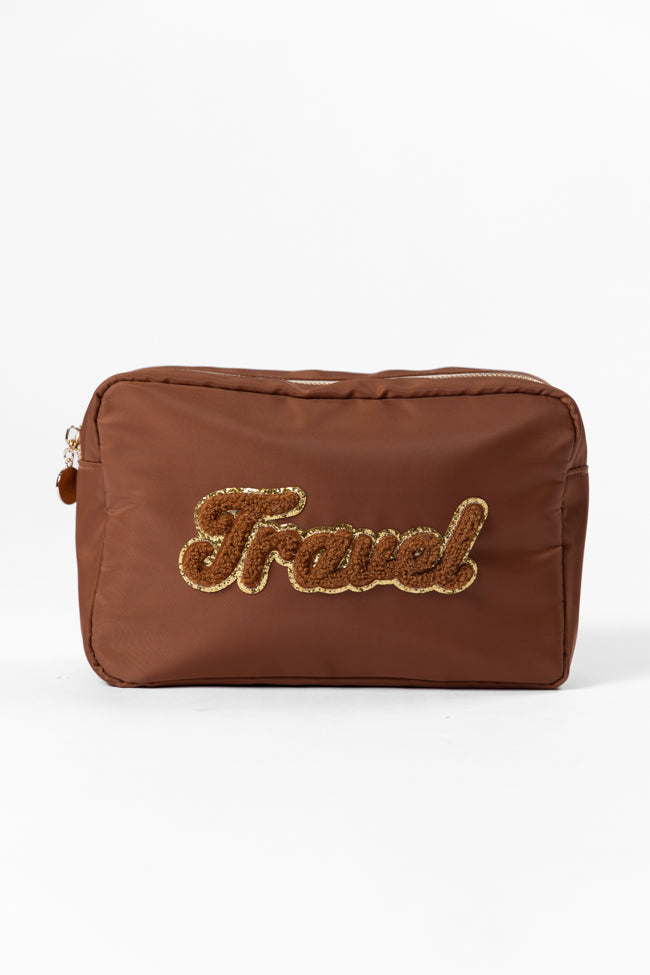 Brown "Travel" Travel Pouch FINAL SALE-Sunny Prom