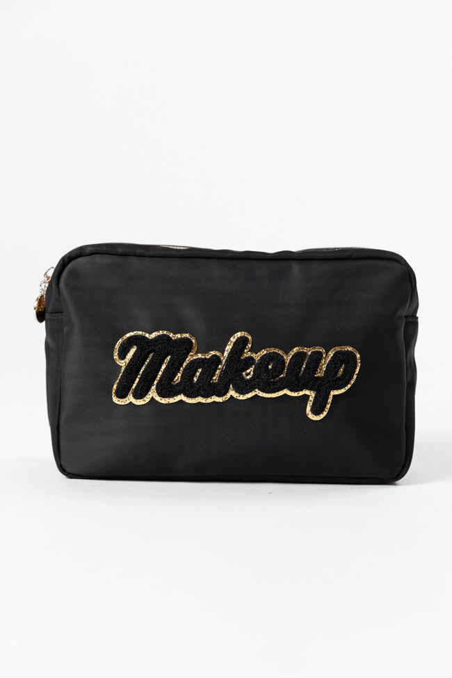 Black "Makeup" Travel Pouch FINAL SALE-Sunny Prom