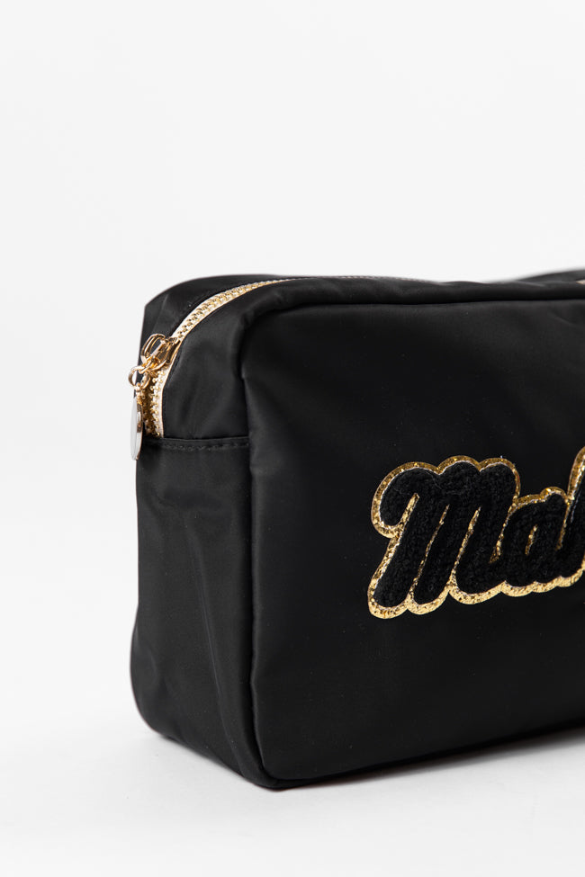 Black "Makeup" Travel Pouch FINAL SALE-Sunny Prom