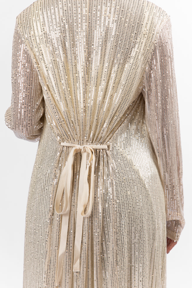 Memorable Feeling Gold Sequin Kimono FINAL SALE-Sunny Prom