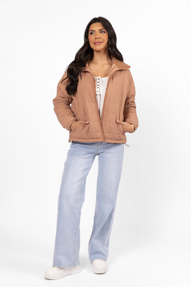 Vail Valley Brown Lightweight Puffer Jacket FINAL SALE-Sunny Prom