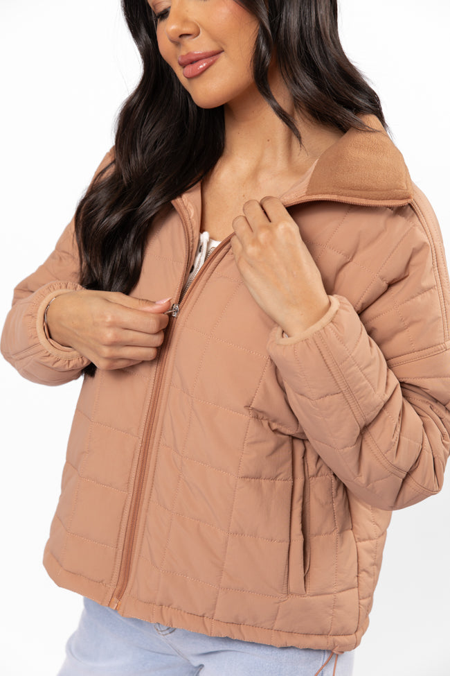 Vail Valley Brown Lightweight Puffer Jacket FINAL SALE-Sunny Prom