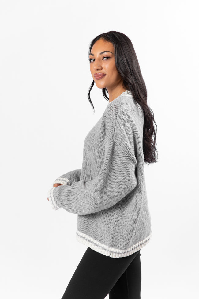 Stay At Home Club Grey Sweater FINAL SALE-Sunny Prom