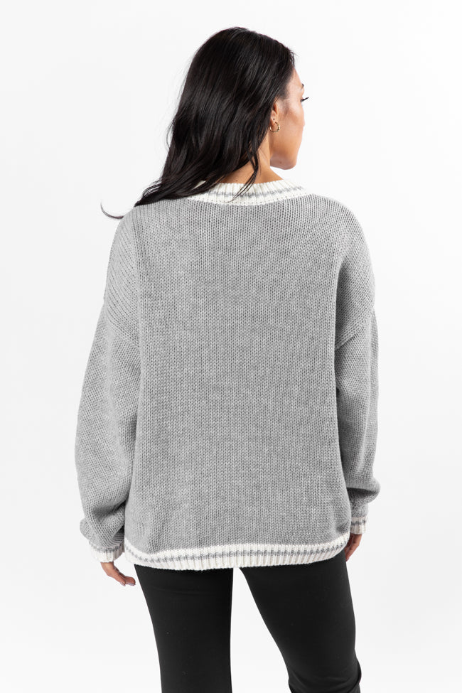 Stay At Home Club Grey Sweater FINAL SALE-Sunny Prom