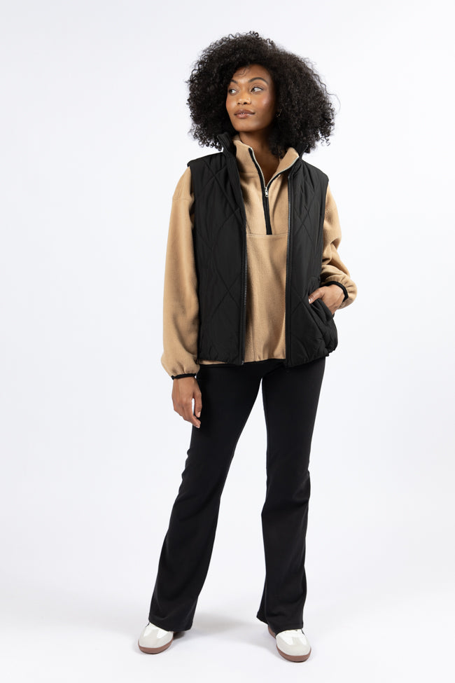 Outside The Box Beige Contrast Trim Fleece Pullover FINAL SALE-Sunny Prom