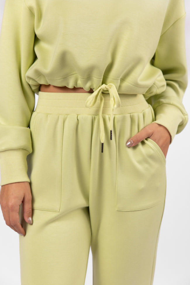 Only One Lime Wide Leg Pull On Pants FINAL SALE-Sunny Prom