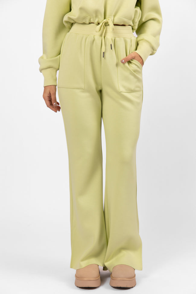 Only One Lime Wide Leg Pull On Pants FINAL SALE-Sunny Prom