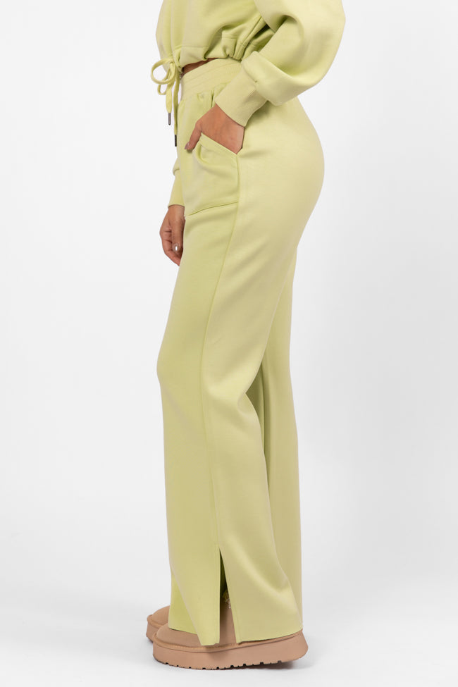 Only One Lime Wide Leg Pull On Pants FINAL SALE-Sunny Prom