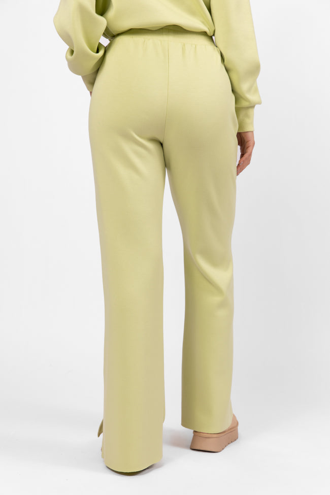 Only One Lime Wide Leg Pull On Pants FINAL SALE-Sunny Prom