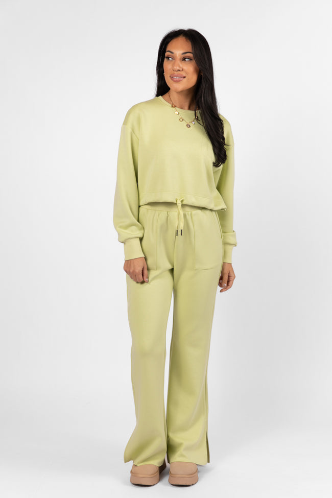 Only One Lime Wide Leg Pull On Pants FINAL SALE-Sunny Prom