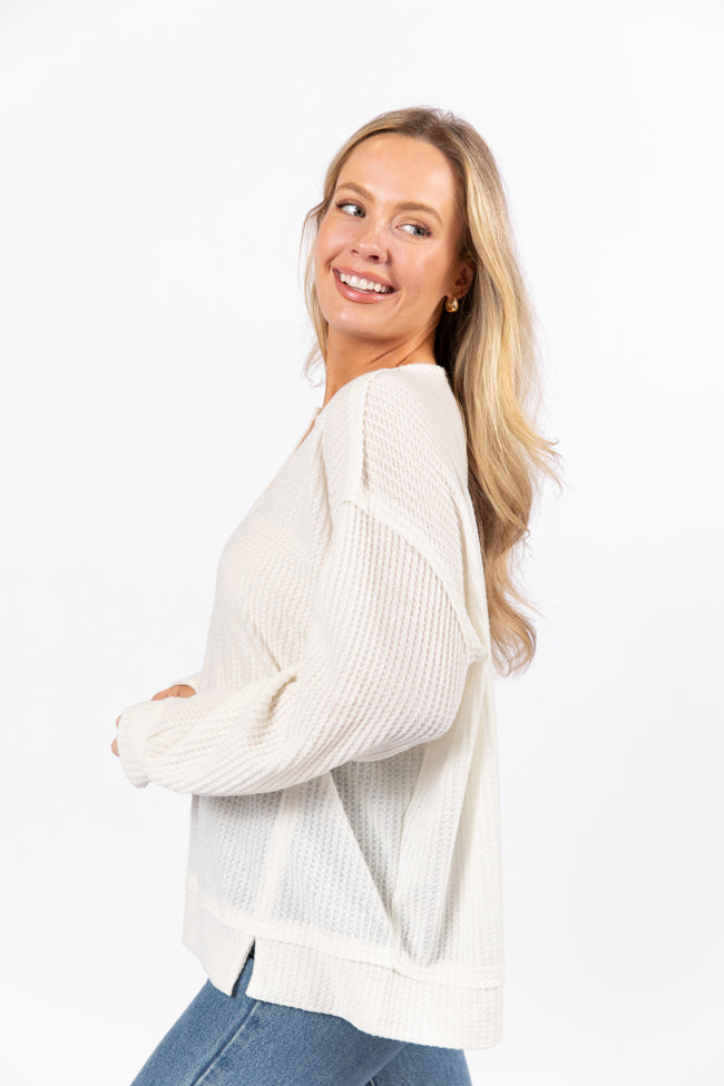 Reasonable Assumption Cream Brushed Waffle Knit Oversized Top FINAL SALE-Sunny Prom
