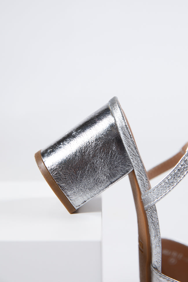 Drew Silver Bow Heels FINAL SALE-Sunny Prom