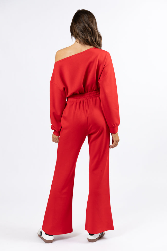Wear It Out Red Boat Neck Jumpsuit FINAL SALE-Sunny Prom