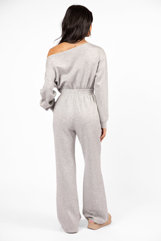 Wear It Out Heather Grey Boat Neck Jumpsuit FINAL SALE-Sunny Prom