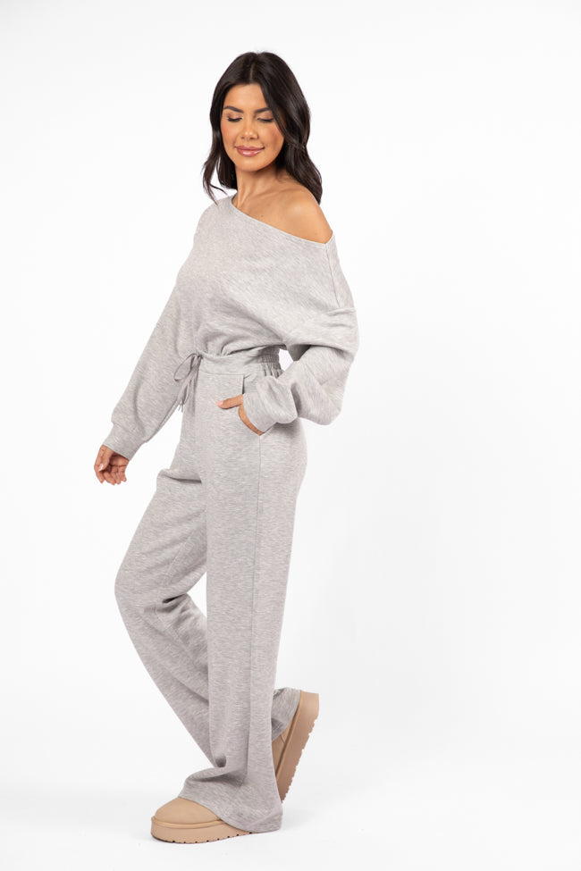 Wear It Out Heather Grey Boat Neck Jumpsuit FINAL SALE-Sunny Prom