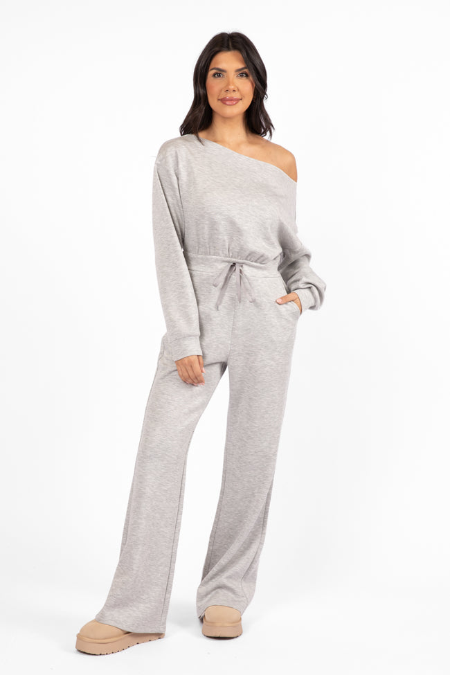 Wear It Out Heather Grey Boat Neck Jumpsuit FINAL SALE-Sunny Prom