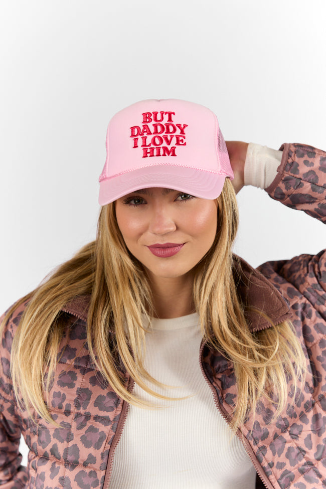 But Daddy I Love Him Light Pink Trucker Hat FINAL SALE-Sunny Prom