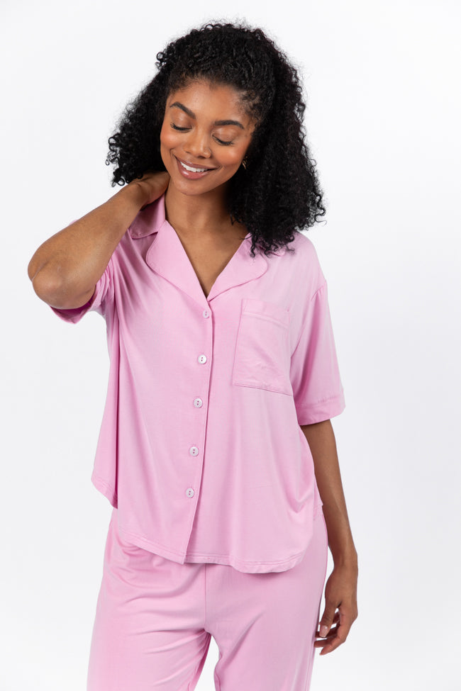Good To Get Away Pink Bamboo Pajama Set FINAL SALE-Sunny Prom
