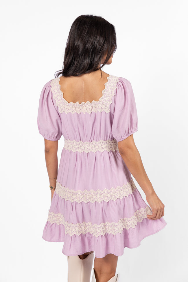 Savor This Feeling Pink Lace Trim Mini Dress FINAL SALE-Sunny Prom
