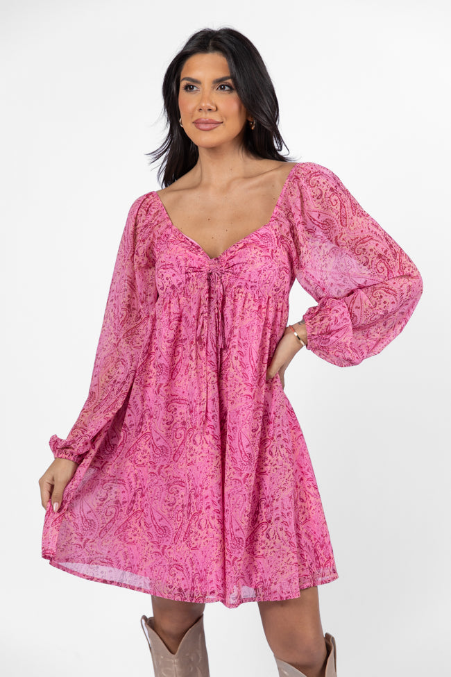 What's Next Pink Sweetheart Neckline Mini Dress FINAL SALE-Sunny Prom