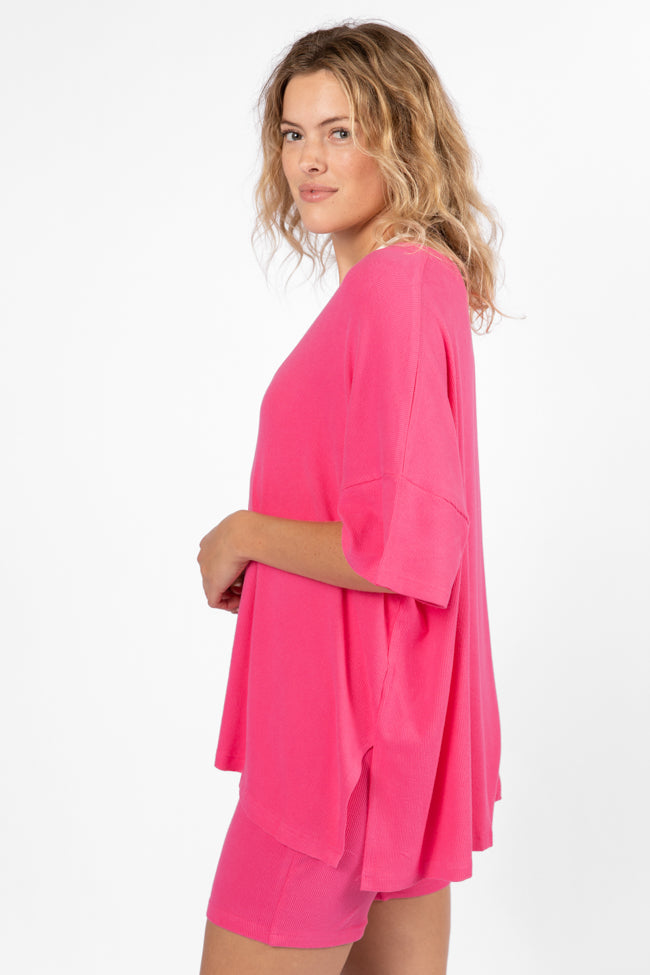 Love Me So Heather Hot Pink Ribbed Knit Set FINAL SALE-Sunny Prom