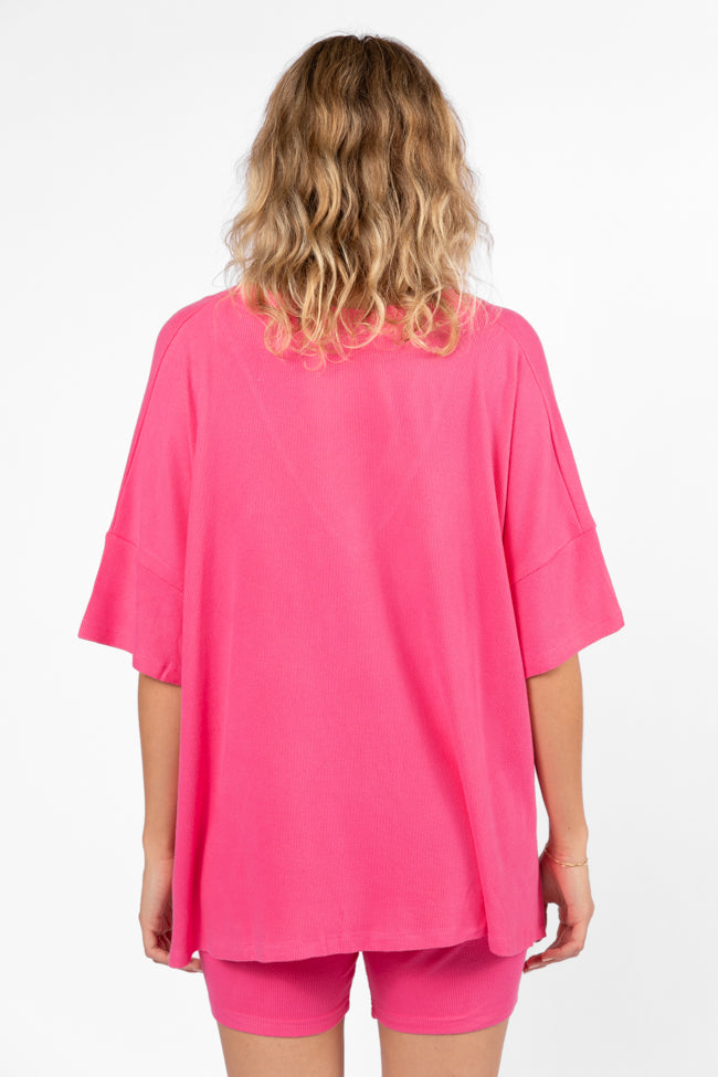 Love Me So Heather Hot Pink Ribbed Knit Set FINAL SALE-Sunny Prom