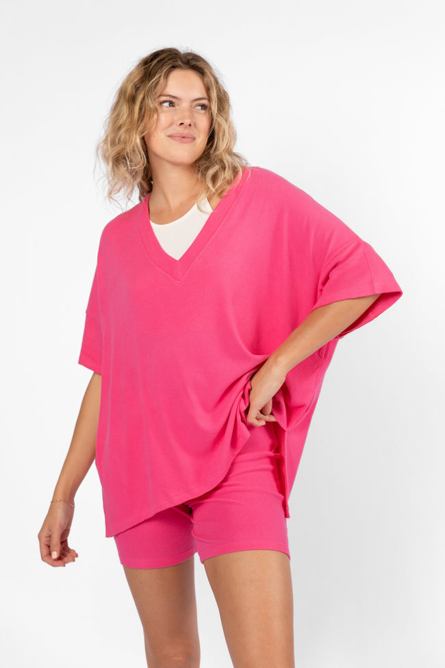Love Me So Heather Hot Pink Ribbed Knit Set FINAL SALE-Sunny Prom