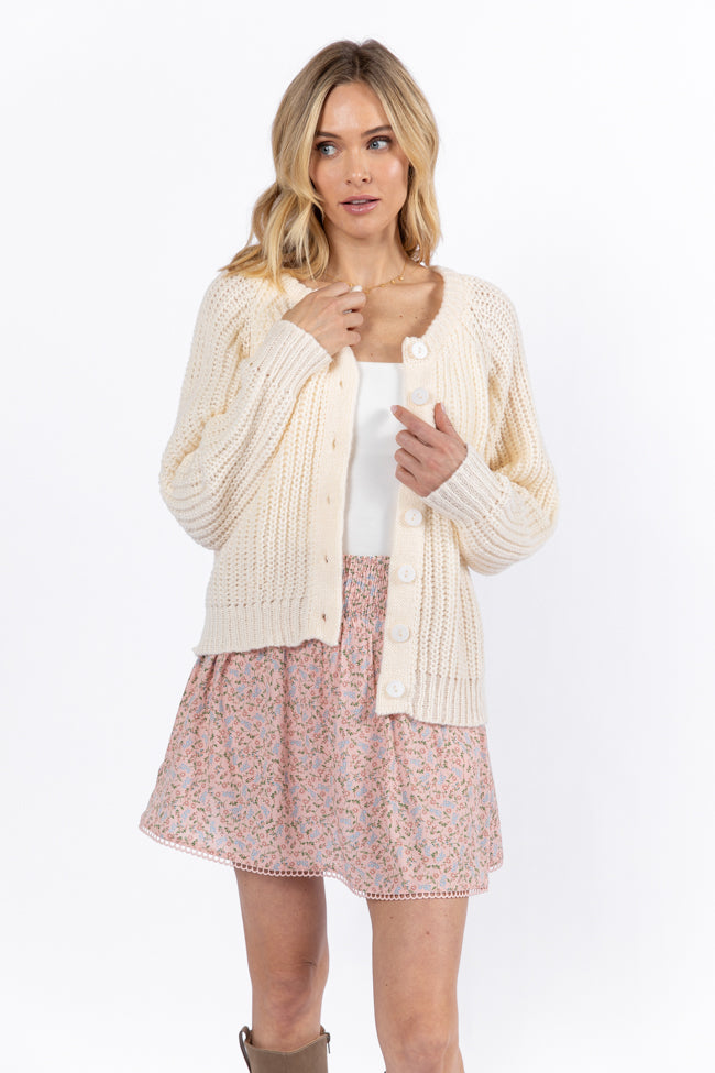 Do Me A Solid Cream Button Up Cardigan FINAL SALE-Sunny Prom
