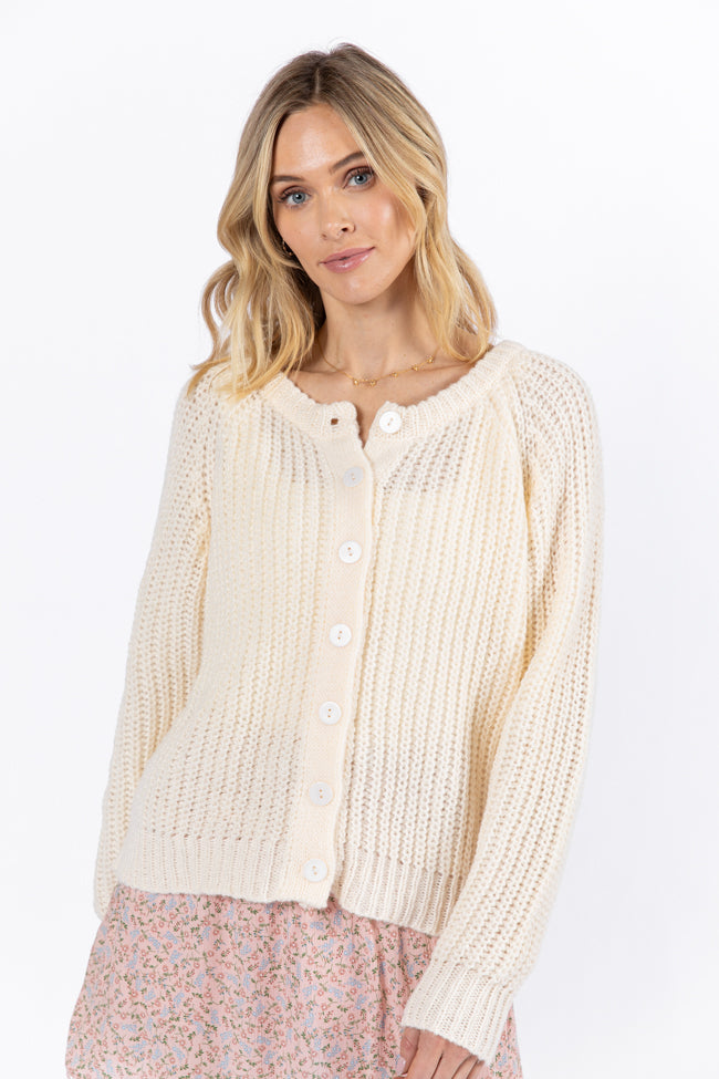 Do Me A Solid Cream Button Up Cardigan FINAL SALE-Sunny Prom