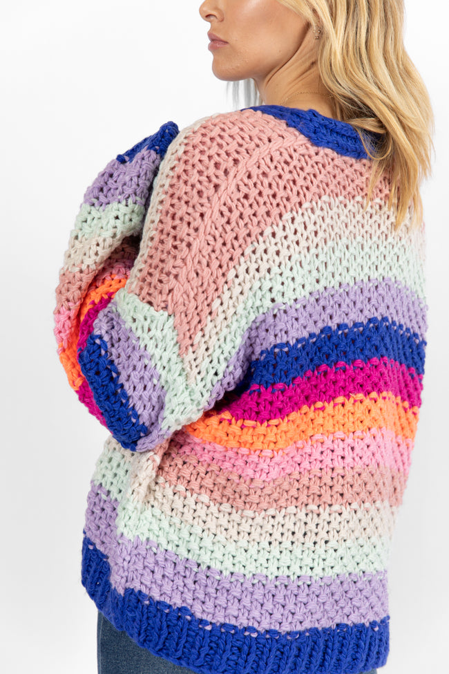 Forgot You Existed Navy Multi Striped Cardigan FINAL SALE-Sunny Prom