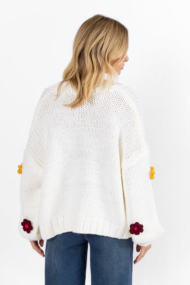 The Way I Feel Ivory Multi Flower Embroidered Cardigan FINAL SALE-Sunny Prom