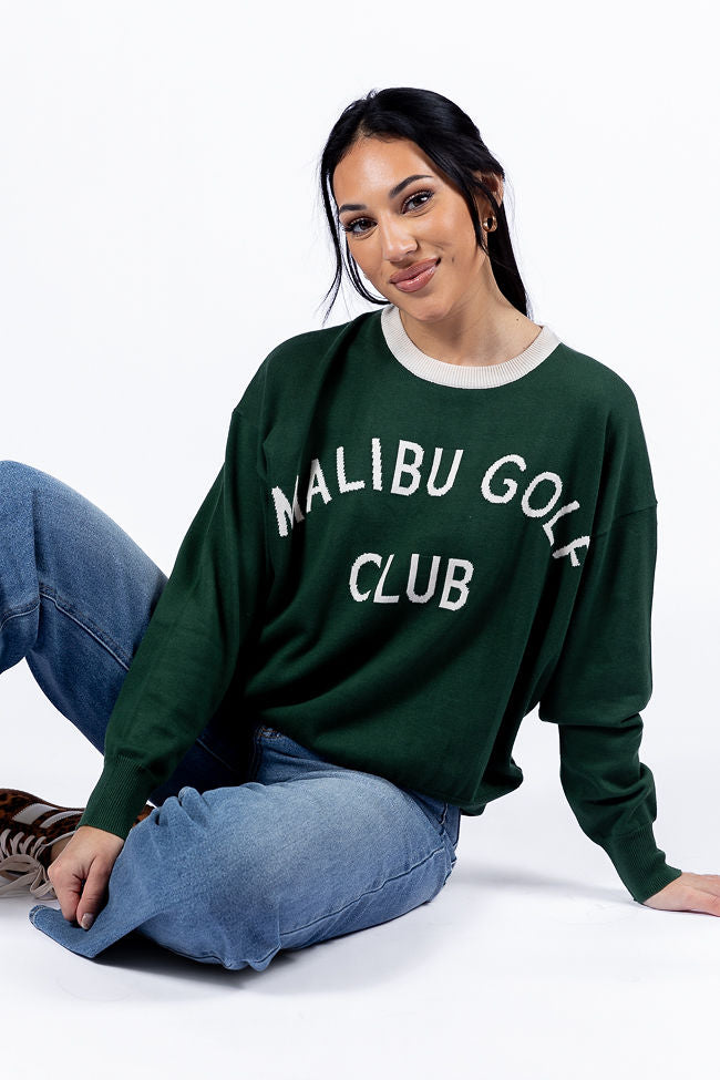 Malibu Golf Club Green Lightweight Sweater FINAL SALE-Sunny Prom