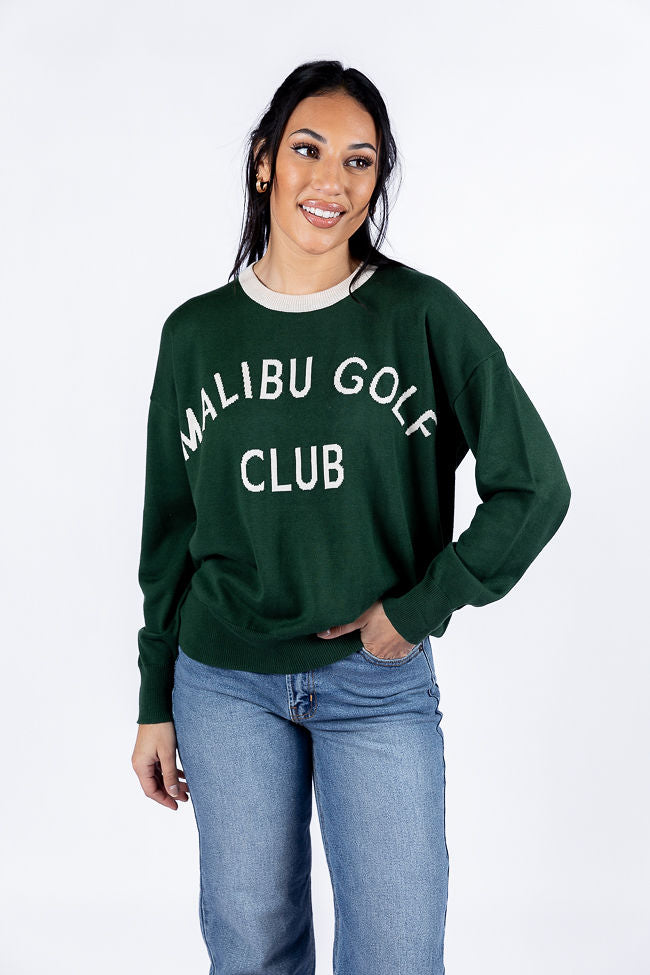 Malibu Golf Club Green Lightweight Sweater FINAL SALE-Sunny Prom